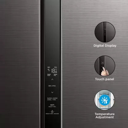 Midea 482 L Frost Free Side by Side Refrigerator  (Black, MDRS619FGG28IND) (OPEN BOX) Midea 482 L Frost Free Side by Side Refrigerator  (Black, MDRS619FGG28IND) (OPEN BOX)